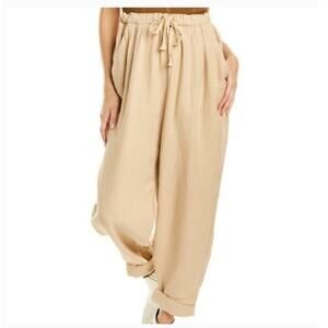 Free People double cloth linen harem pants baggy trousers drawstring gauze